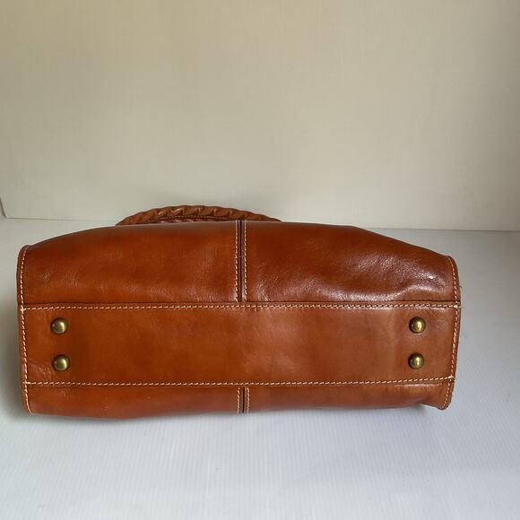 Patricia Nash Brown Leather Satchel Shoulder Bag Tote Purse Women’s Medium - Picture 5 of 14